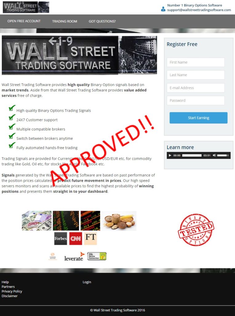 wallstreet trading software front page